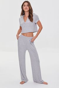 HEATHER GREY Pajama Shirt & Pants Set, image 4