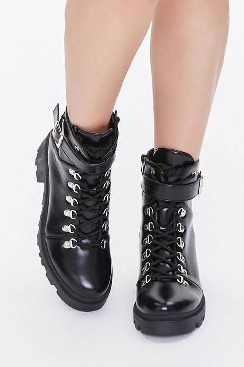 BLACK Lace-Up Ankle-Strap Booties, image 4