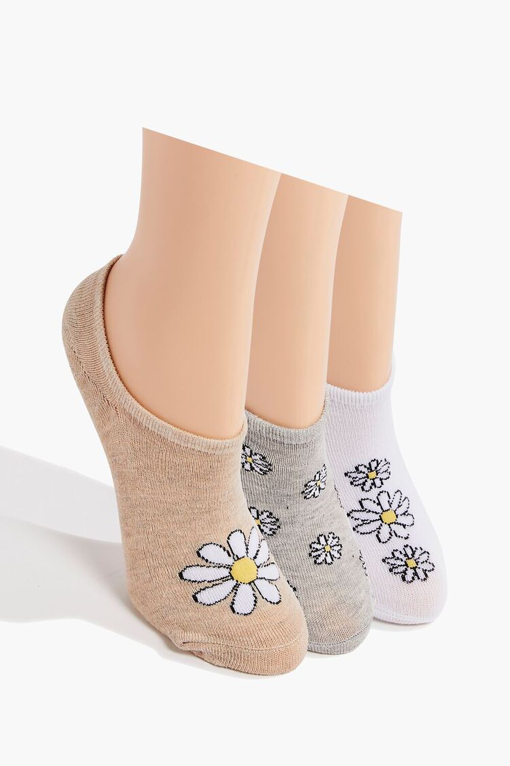 OATMEAL/MULTI Daisy Floral No-Show Socks - 3 pack, image 1