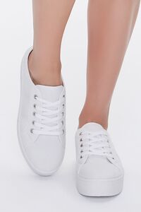 WHITE Low-Top Lace-Up Sneakers, image 4