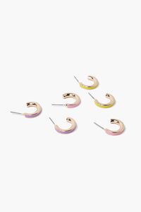 GOLD/MULTI Iridescent Hoop Earring Set, image 1