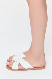 WHITE Crisscross Faux Leather Sandals, image 2
