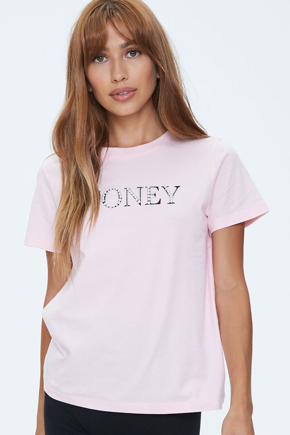 PINK/MULTI Faux Pearl Honey Graphic Tee, image 1