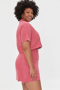ROSE PETAL Plus Size Polo Shirt & Mini Skirt Set, image 2