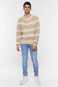 TAUPE/CREAM Tie-Dye Striped Sweater, image 4