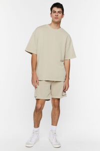 TAUPE French Terry Drawstring Cargo Shorts, image 5