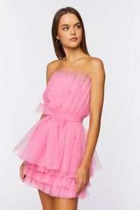 PINK Tulle Tiered Mini Dress, image 2