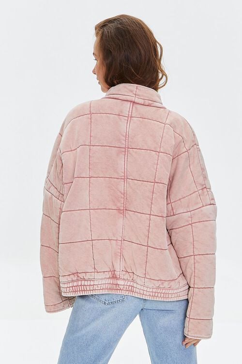 DUSTY PINK Quilted Zip-Up Jacket, image 3