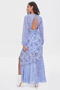BLUE/MULTI Floral Print Cutout Maxi Dress, image 3