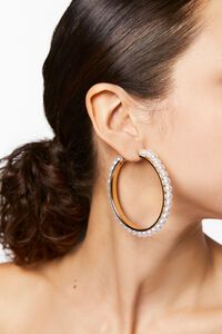 Faux Pearl Hoop Earrings, image 1
