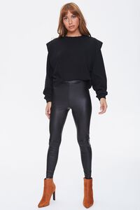 BLACK French Terry Layered Pullover, image 4