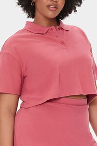 ROSE PETAL Plus Size Polo Shirt & Mini Skirt Set, image 5