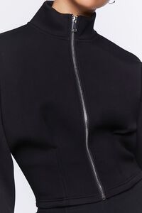 BLACK Funnel Neck Zip-Up Jacket, image 5