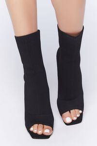 BLACK Open-Toe Sock Booties, image 4