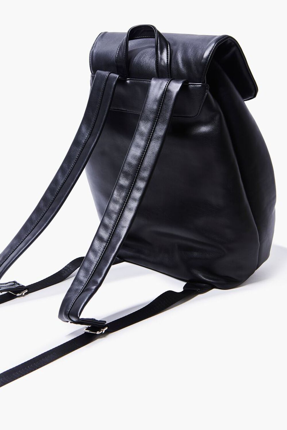 BLACK Faux Leather Backpack, image 2