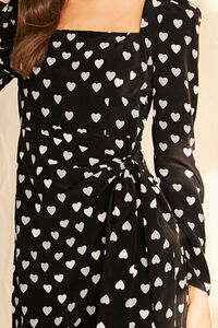 Heart Print Mock Wrap Dress, image 5