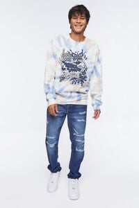 BLUE/TAUPE Graphic Tie-Dye Fleece Pullover, image 4
