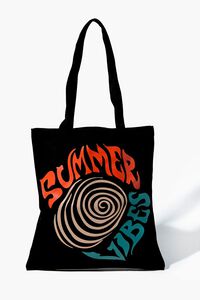 BLACK/MULTI Men Summer Vibes Graphic Tote Bag, image 1