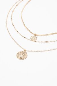 GOLD Coin Pendant Chain Necklace Set, image 2