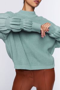 STONE BLUE Tiered Mock-Neck Sweater, image 5