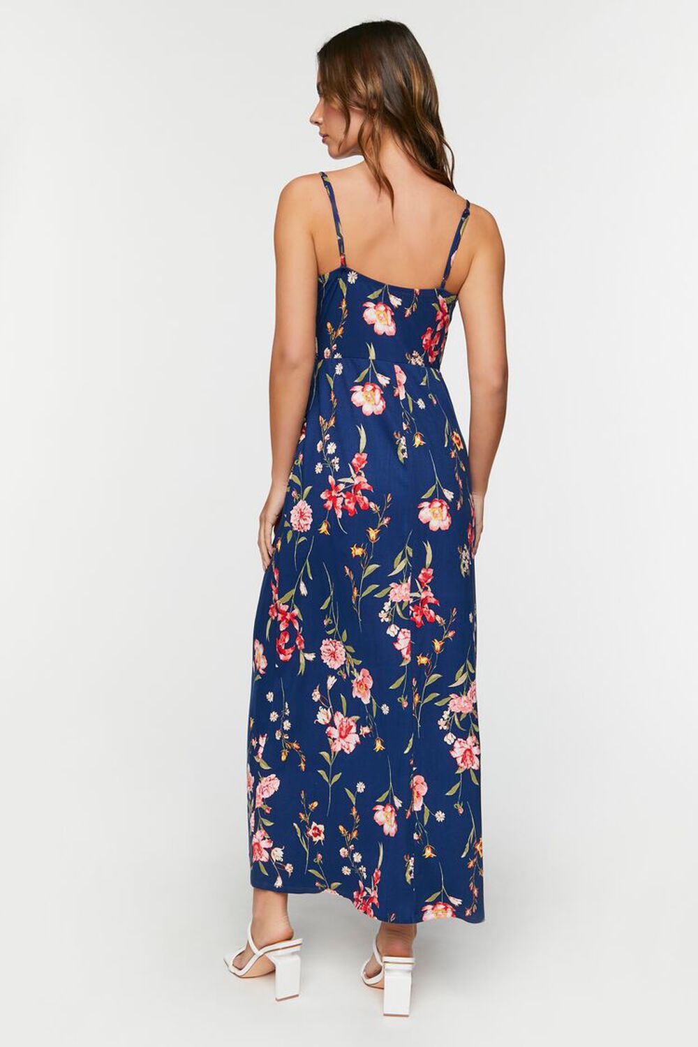 NAVY/MULTI Floral Print Cami Maxi Dress, image 3