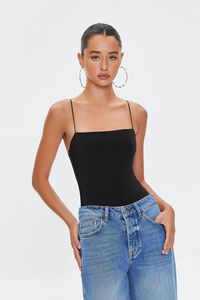 BLACK Fitted Cami Bodysuit, image 1
