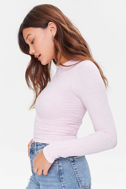 PINK Textured Floral Top, image 2