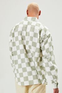 SAGE/WHITE Checkered Button-Front Shirt, image 3