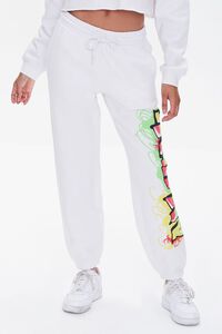 WHITE/MULTI Aaliyah Graphic Joggers, image 2