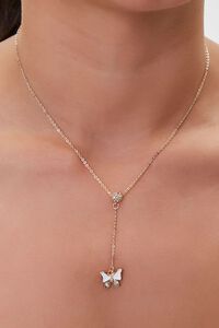 GOLD Butterfly Lariat Necklace, image 1