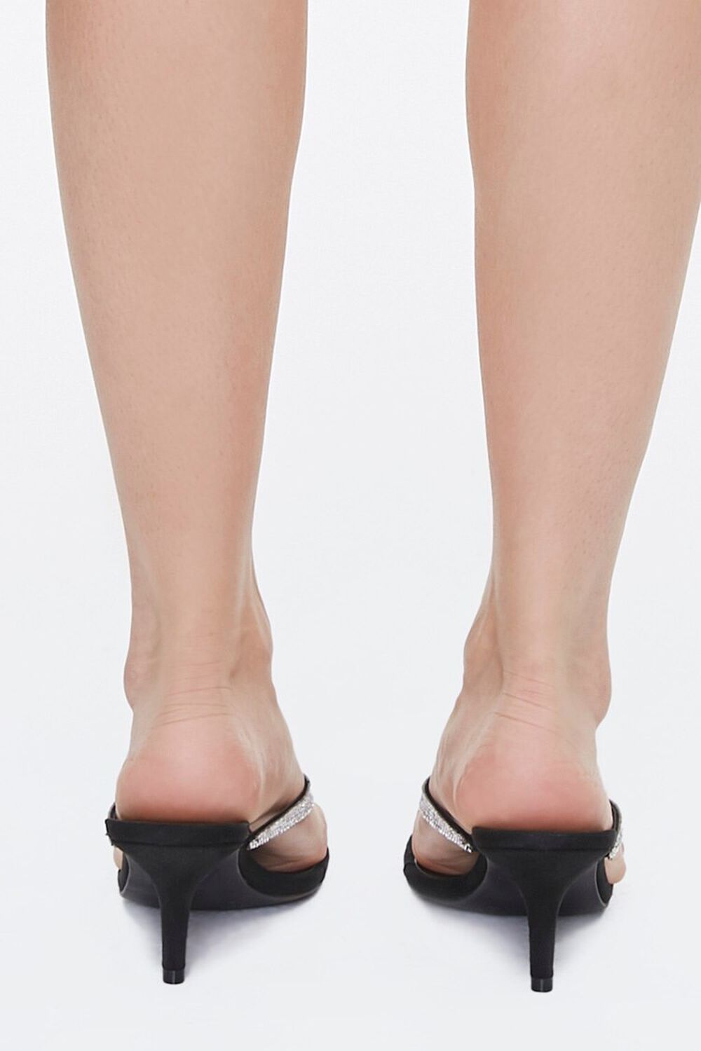 BLACK Rhinestone Toe-Thong Heels, image 3