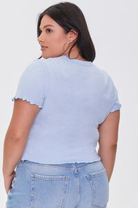 BLUE/MULTI Plus Size Cherry Graphic Cropped Tee, image 3