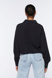 BLACK Cropped Poplin Shirt, image 3