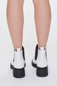 WHITE Faux Leather Chelsea Booties (Wide), image 3