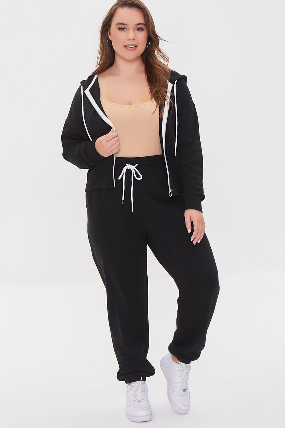 BLACK Plus Size French Terry Joggers, image 1