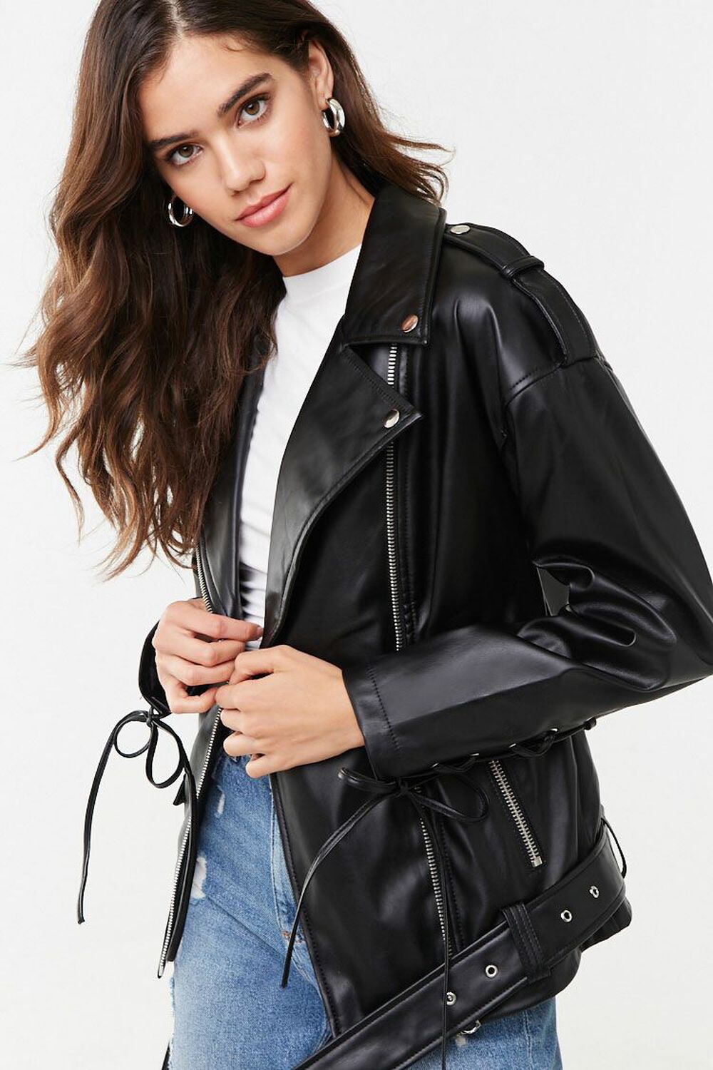 Faux Leather Moto Jacket, image 1