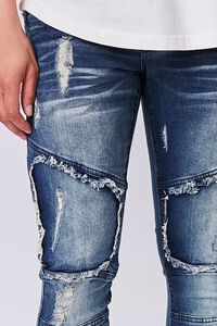 LIGHT DENIM Frayed Stonewash Slim-Fit Jeans, image 5