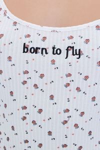 WHITE/MULTI Born To Fly Cropped Cami, image 5