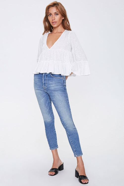 Plunging Tiered Flounce Top