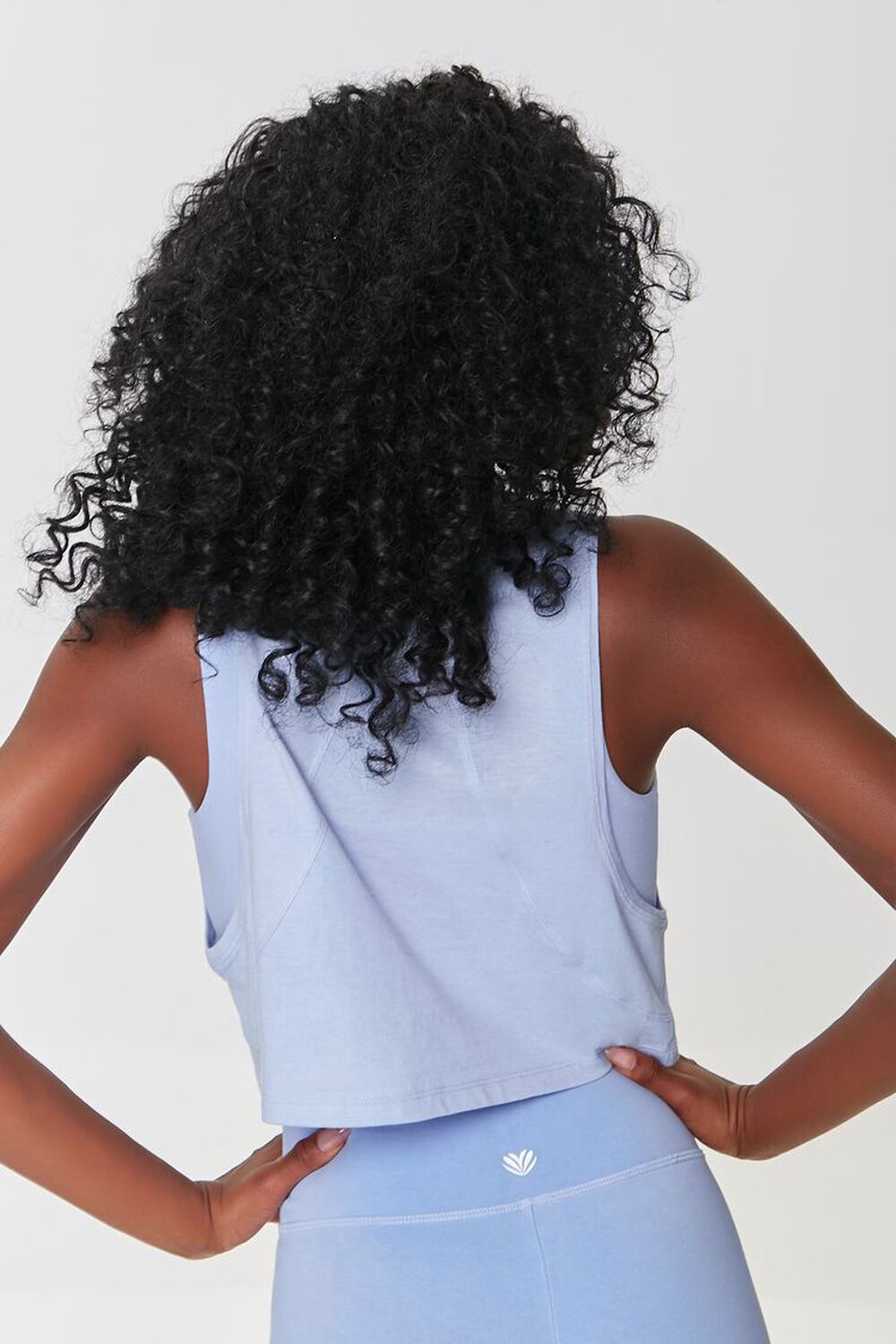 DUSTY BLUE Active Cropped Muscle Tee, image 3