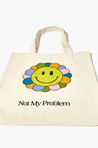 NATURAL/MULTI Not My Problem Graphic Tote Bag, image 1