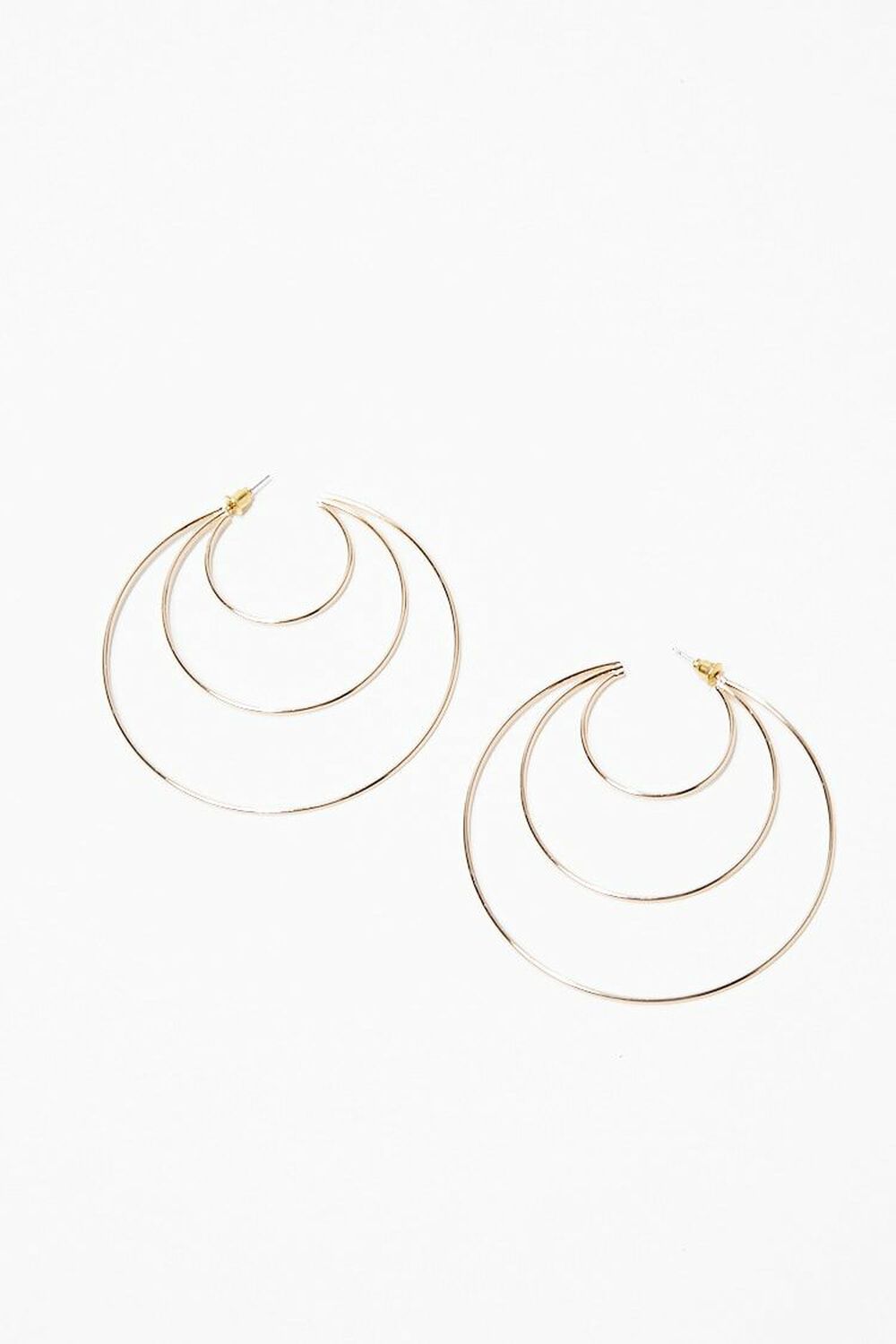 GOLD Crescent Cutout Hoop Earrings, image 1