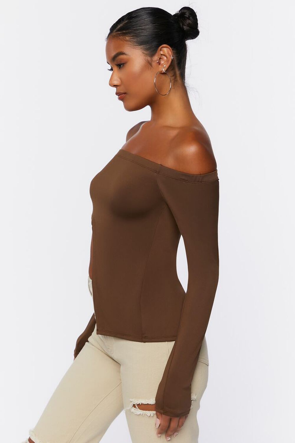 CHOCOLATE Asymmetrical Off-the-Shoulder Top, image 2
