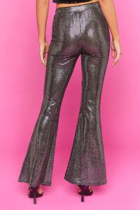 BLACK/SILVER Sequin Mid-Rise Flare Pants, image 4
