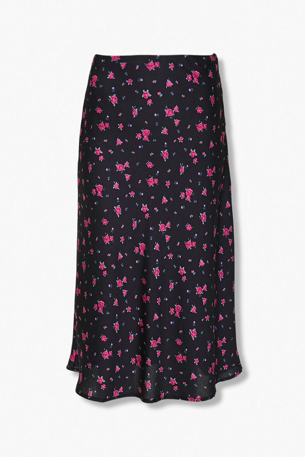 BLACK/MULTI Rose Floral Print Skirt, image 1