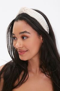 TAUPE Floral Lace Headband, image 2