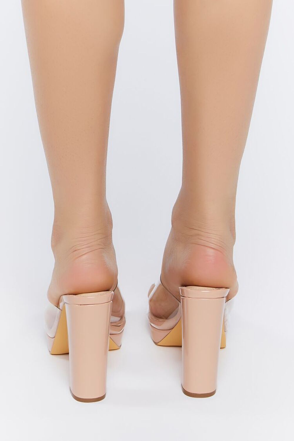 NUDE Clear Strap Chunky Heels, image 3