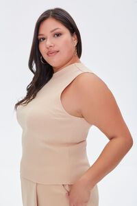 Plus Size Ribbed Cropped Tank Top, image 2