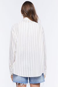 WHITE/SAFARI Striped Curved-Hem Shirt, image 3