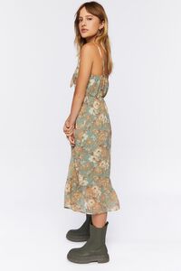 SAGE/MULTI Floral Print Tie-Front Midi Dress, image 2